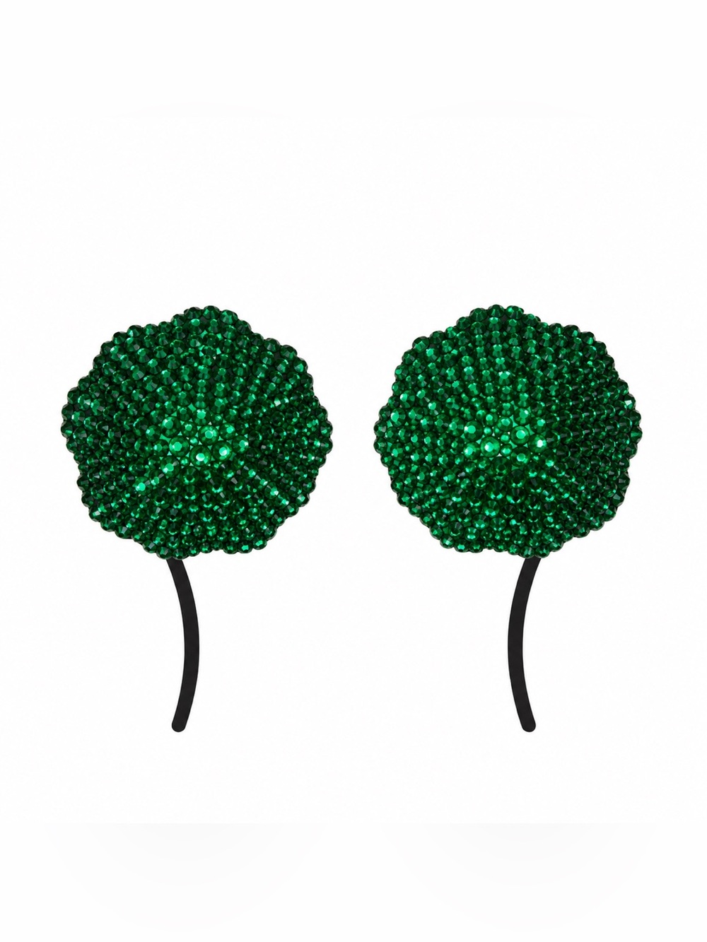 Emerald Green Crystal Diamond Luxe Crystal Flower Pasties Size Extra Large